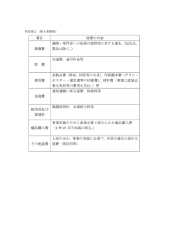 費目 経費の内容 報償費 講師・専門家への役務の提供等に対する謝礼