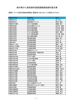 栃木県がん患者歯科医療連携登録歯科医名簿