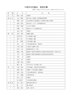 七尾市文化協会 役員名簿