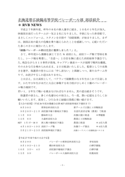 北海道帯広緑陽高等学校バレーボール部 部活紹介 ＊ RVB NEWS