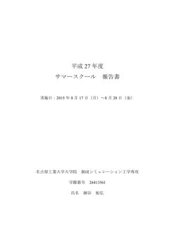 でのサマースクール報告 - 名古屋工業大学 張・岩井研究室