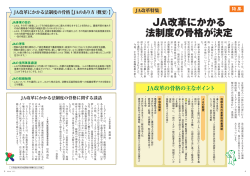 JA改革にかかる 表制度の骨格カゞ決定