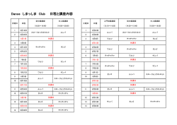 Dance しまっしま Club 日程と講座内容