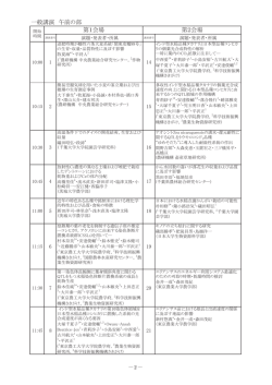 一般講演 午前の部 第1会場 第2会場