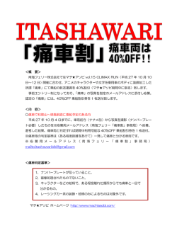 マチ  アソビVol.15へは「痛車割」