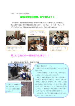 柴崎小学校の宝物，見つけたよ！！ 見つけたものの一部を紹介します！！