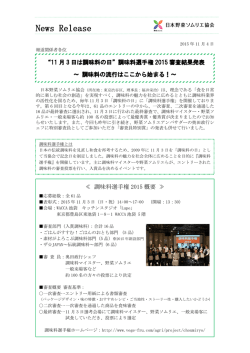 調味料選手権2015審査結果発表!!