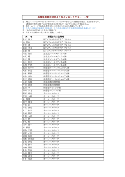 兵庫県医師会認定AEDインストラクター 一覧