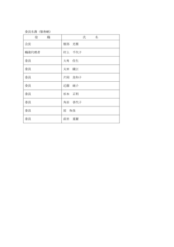 委員名簿（敬称略） 役 職 氏 名 会長 服部 光雄 職務代理者 村上 千代子