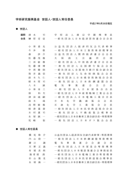 世話人会及び世話人常任委員会委員一覧