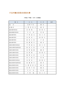 議会委員会委員名簿