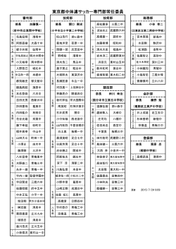 常任委員役員名簿はこちら - 東京都中学校体育連盟 サッカー専門部