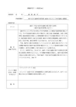 課題研究テーマ提案No.2 （提案者） 氏 名： 廣 野 康 平 所属役職名