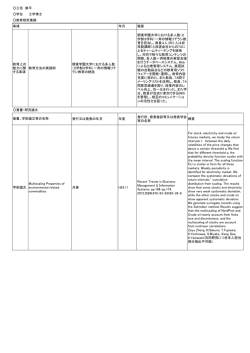 三宅 修平 学位 工学博士 教育研究業績 事項 年月 概要