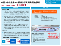 中堅・中小企業への橋渡し研究開発促進事業