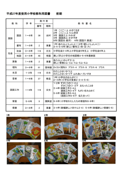 平成27年度使用小学校教科用図書 前期