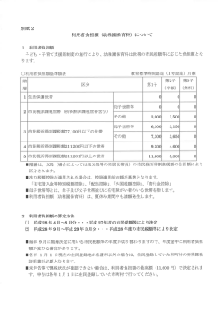 別紙2 利用者負担額「幼稚園保育料」