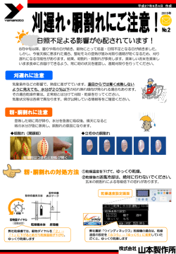 刈遅れ・胴割れにご注意！