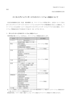 公式ホームページのスマートフォン対応のお知らせ
