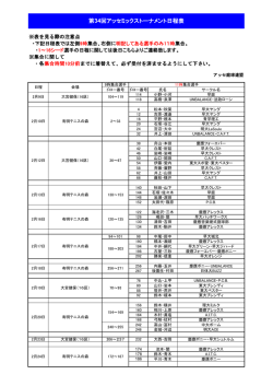 第34回アッセミックストーナメント日程表