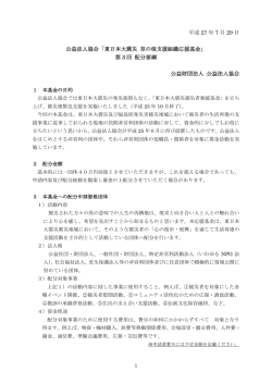 東日本大震災 草の根支援組織応援基金