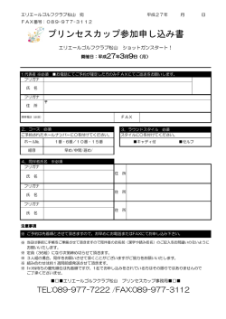 プリンセスカップ参加申し込み書
