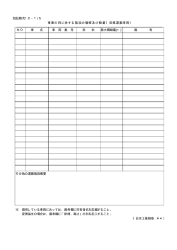 別記様式12&minus;1(1) 事業の用に供する施設の種類及び数量（収集運搬
