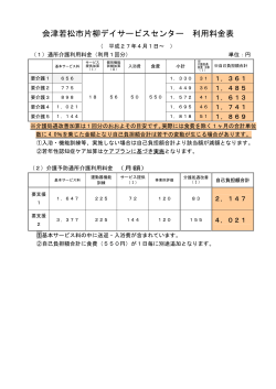 会津若松市片柳デイサービスセンター 利用料金表