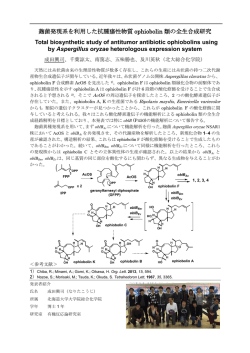 麹菌発現系を利用した抗腫瘍性物質 ophiobolin 類の全生合成研究