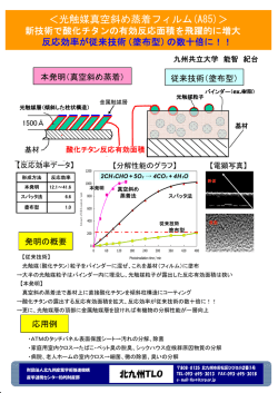 ＜光触媒真空斜め蒸着フィルム(A85)＞