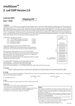 IntelliGeneTM E. coli CHIP Version 2.0