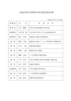 公益社団法人相模原市防災協会役員名簿