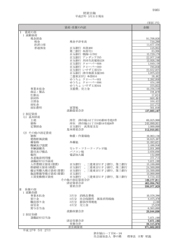 H26年度 財産目録 - 社会福祉法人 夢の郷