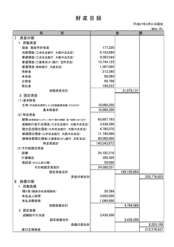財産目録（PDF）（平成27年3月31日現在）