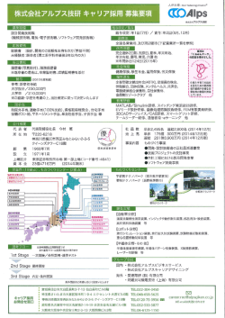 株式会社アルプス技研 キャリア採用 募集要項
