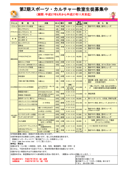 H27第2期スポーツ教室POP.