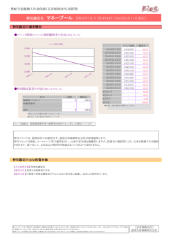 特別勘定名 マネープール MONTHLY REPORT（2015