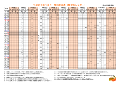 平成27年10月 学科計画表（教習カレンダー）