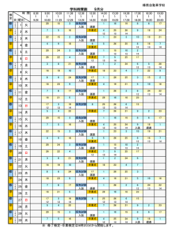 学科時間割 9月分