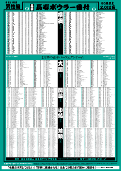 長寿ボウラー番付 - 日本ボウリング場協会