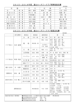 委員会構成 - 富山ロータリークラブ