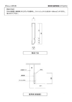 製品寸法 使用例（断面図） ポルレッタ巾木