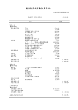 勘定科目内訳書(財産目録) - NPO法人河北潟湖沼研究所