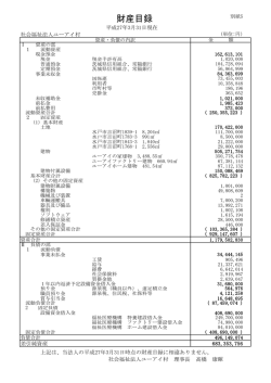 財産目録 - 社会福祉法人ユーアイ村