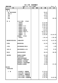 財産目録 No．1 金 額 金 額 合 計 第22期 付属明細書 内 訳