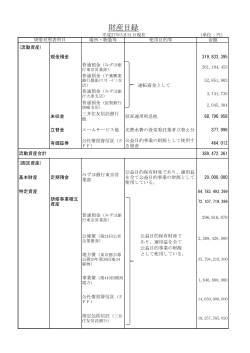 財産目録(PDF/約178KB) - 公益財団法人 全国市町村研修財団