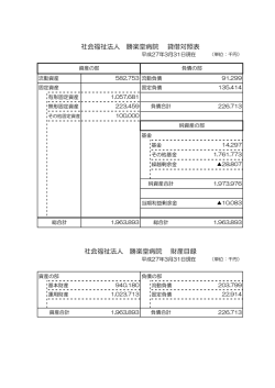 H26年度 貸借対照表・財産目録