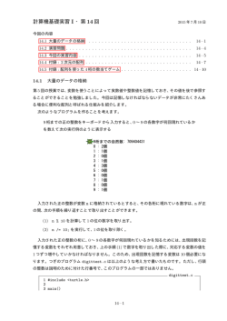 計算機基礎実習 I ・第 14 回
