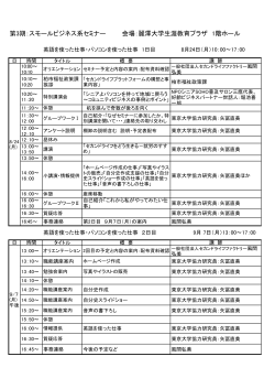 第3期：スモールビジネス系セミナー 会場：麗澤大学生涯教育プラザ 1階