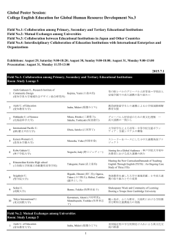 Global Poster Session: College English Education for